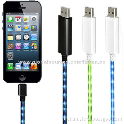 LED flowing light cable for iPhone 5